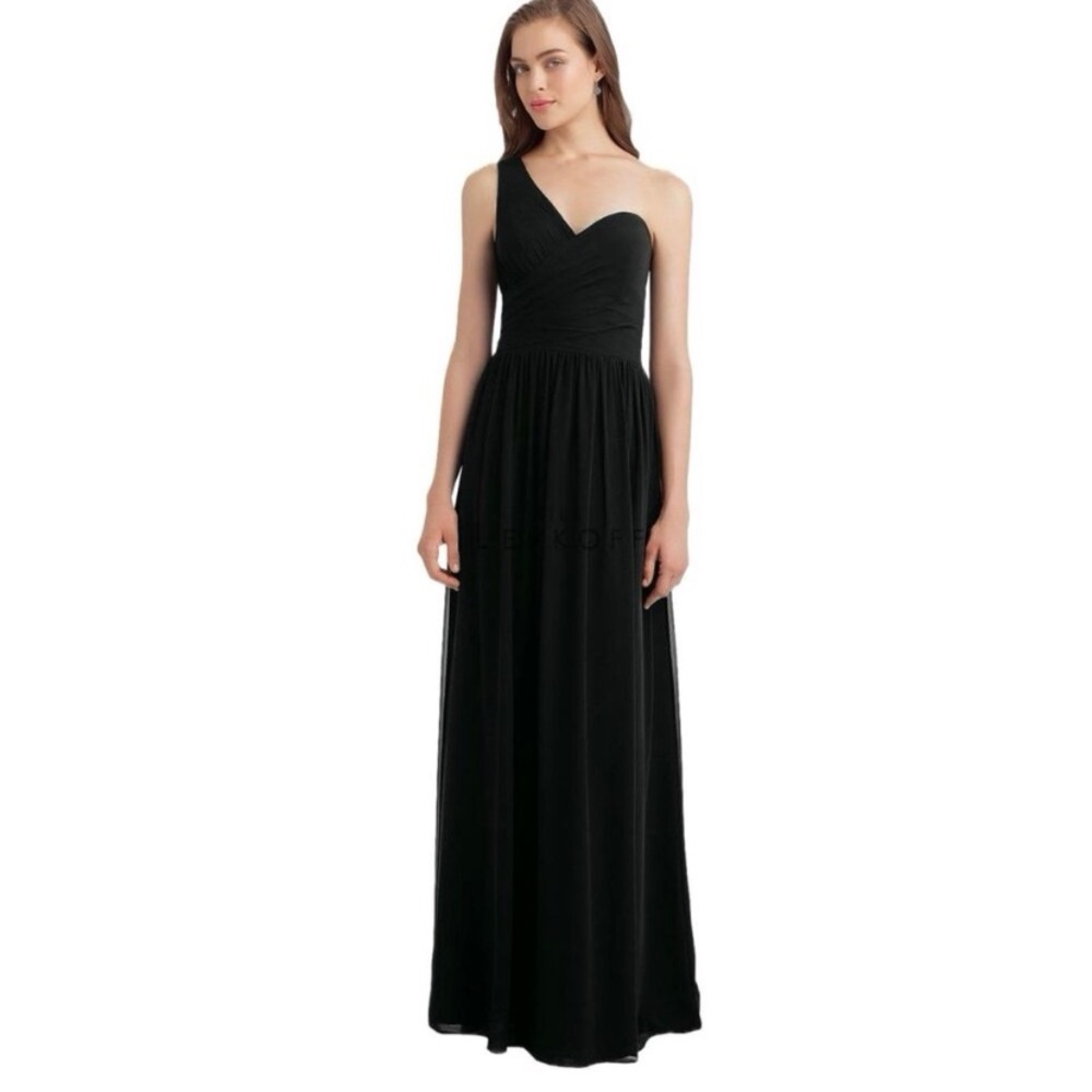 Bill Levkoff One Shoulder Black Dress